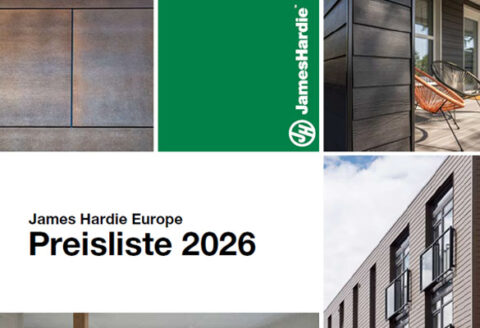Cover der Preisliste der Firma James Hardie Europe