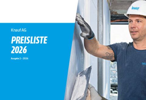 Cover der Preisliste der Marke Knauf für 2026